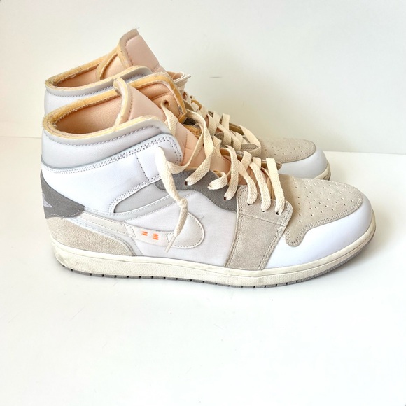 NIKE Air Jordan 1 Mid Craft Inside Out White Gray Sail Sneakers—SZ. 12 - Picture 10 of 15